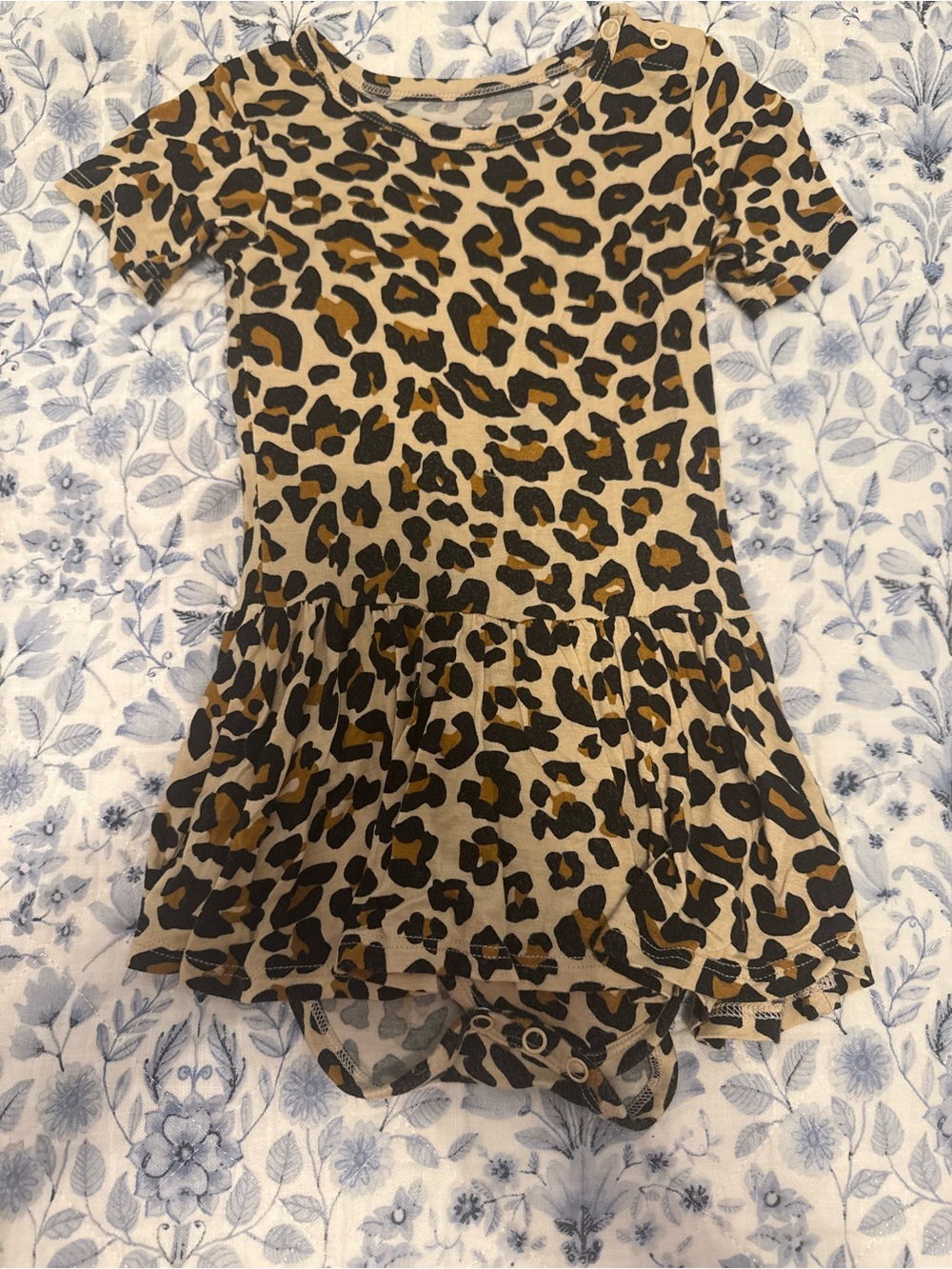 Posh Peanut Leopard Print Toddler Dress Bodysuit - Brown